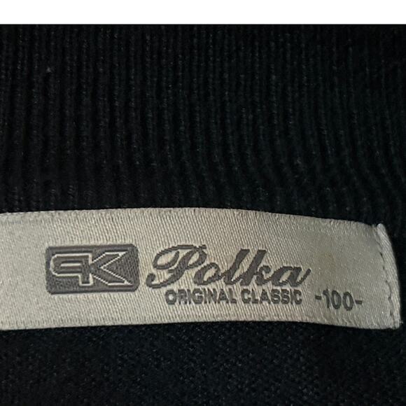 Men’s Polka Original Classic  Rockabilly Cardigan , Sz M, Navy Tan & Blue Zip up - Picture 8 of 9